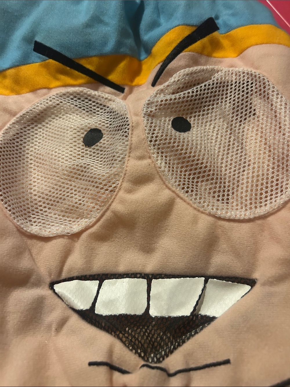 Eric Cartman Cartoon Character Costume Hood in Light Blue and Peach - Picture 3 of 8
